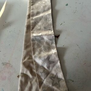 Coach Silver and Cream Star Scarf
